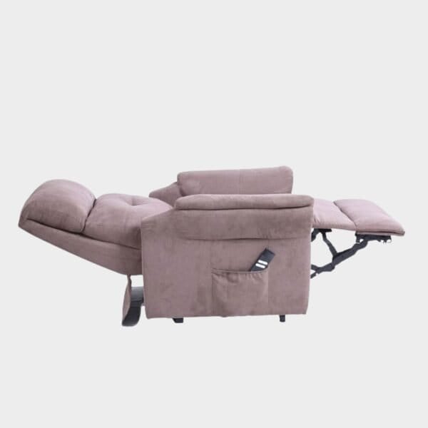 Diamant Fauteuil Releveur 2 moteurs allongé Microfibre taupe clair