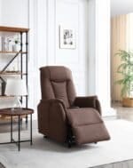 New Matéo Fauteuil Releveur 2 moteurs ambiance brun microfibre