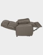 Timéo Fauteuil Releveur 2 moteurs allongé cuir taupe clair